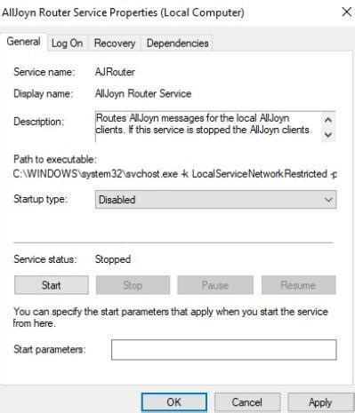 AllJoyn Router Service | How to Disable Alloyn Router Service?