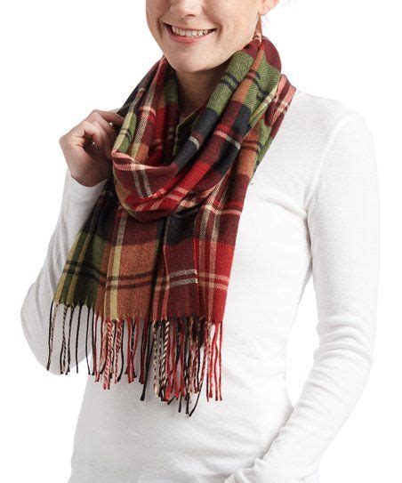 Red & Green Plaid Scarf - Women | zulily Green Plaid Scarf, Plaid ...