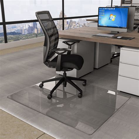 "CONGUILIAO Tempered Glass Chair Mat, 36"" x 46"" , Anti-Slip, Rolling ...