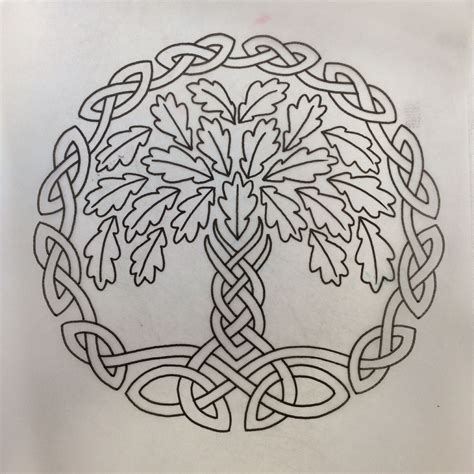 stencil of my new celtic Oak tree tattoo by Ben Harper @ The Golden ...