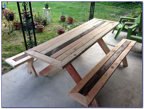 Wood Picnic Table With Detached Benches - Bench : Home Design Ideas #8zDva2rWnq103594