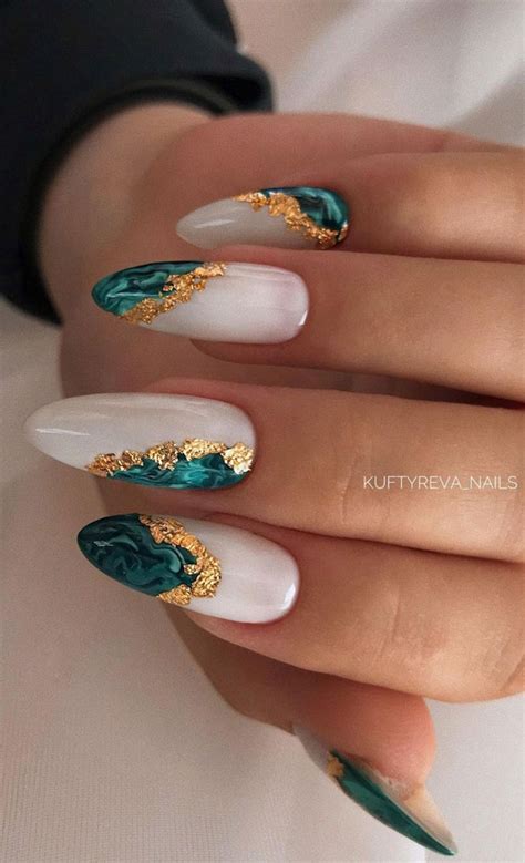 22 Green And Gold Nails Ideas - Nails Design Ideas