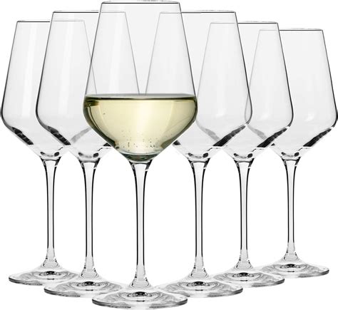 Buy Krosno Large White Wine Glasses | Set of 6 | 13.2 oz | Avant-Garde Collection | Crystal ...