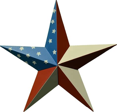 Amazon.com : Amish Wares 40 Inch Solid American Americana Flag Barn Star Made with Galvanized ...