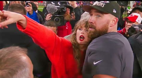 Taylor Swift, Travis Kelce Celebrated Super Bowl Berth With Kiss