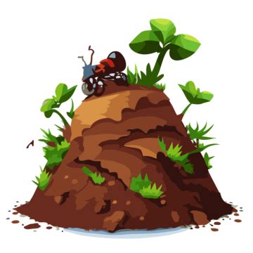 Ant Hill Vector, Sticker Clipart Beetle On Top Of A Hill Cartoon ...