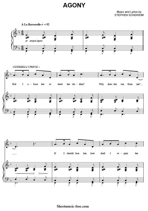 Agony Sheet Music Into The Woods - ♪ SHEETMUSIC-FREE.COM