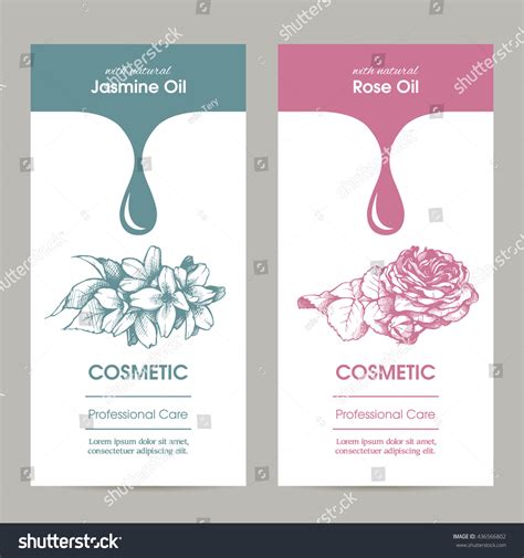 Vector Set Templates Packaging Cosmetic Label Stock Vector (Royalty ...