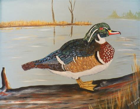 Male Wood Duck original Acrylic Duck Painting Duck Art - Etsy