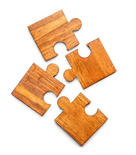 Wooden Jigsaw Puzzle, Pieces Of A Puzzle, Isolated On White Background ...