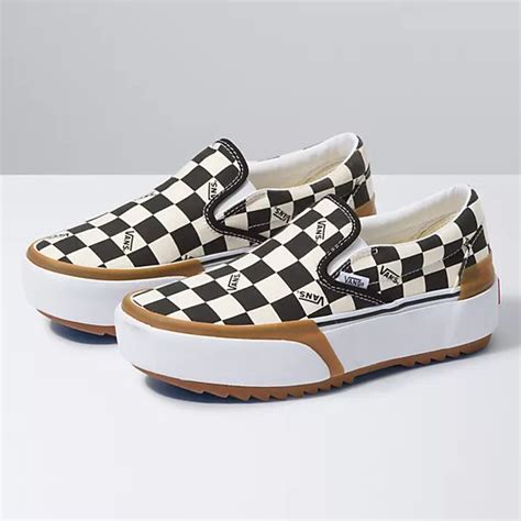 Checkerboard Slip-On Stacked | Shop Classic Shoes At Vans | Classic shoes, Slip on sneakers, Vans