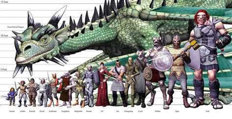 fantasy creature size chart - Google Search | Fantasy races, Dungeons ...