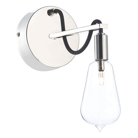 Industrial Cable Wall Light -Polished Nickel - Lightbox