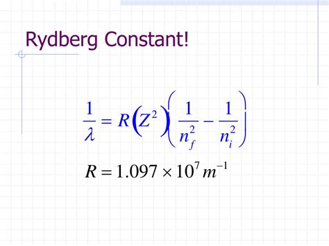 PPT - Derivation of the Rydberg Constant PowerPoint Presentation, free download - ID:4111632