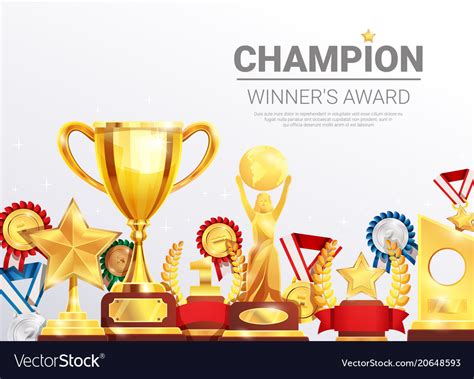 Championships winners awards collection poster Vector Image