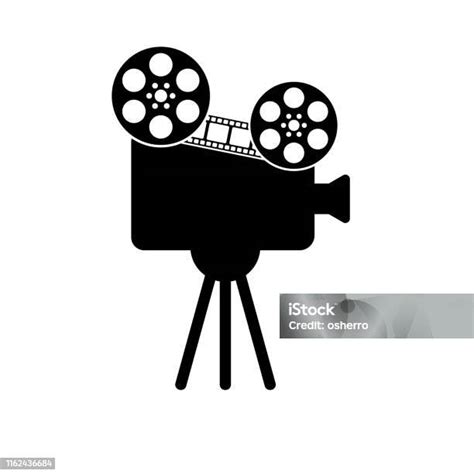 Retro Movie Projector Silhouette Vector Stock Illustration - Download Image Now - Film Projector ...