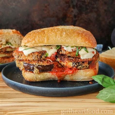 Eggplant Parmesan Sandwich | Girl Heart Food®