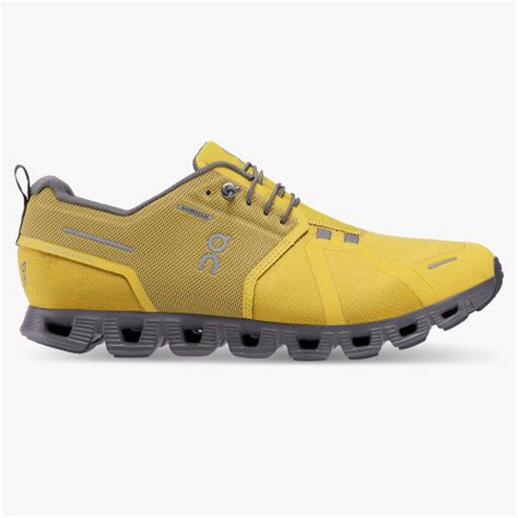 On Running Cloud Shoes Men's Cloud 5 Waterproof-Mustard | Rock ...