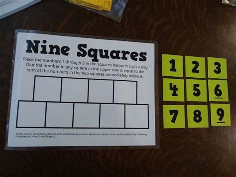 Nine Squares Puzzle | Math = Love