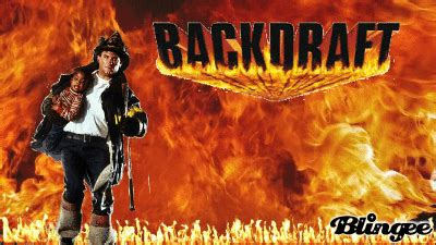 the backdraf movie poster is shown in flames