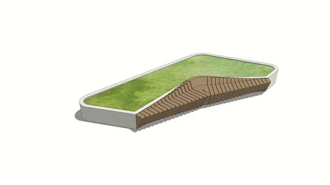 Bench and Planter - Small - Wood and Stainless Steel | 3D Warehouse