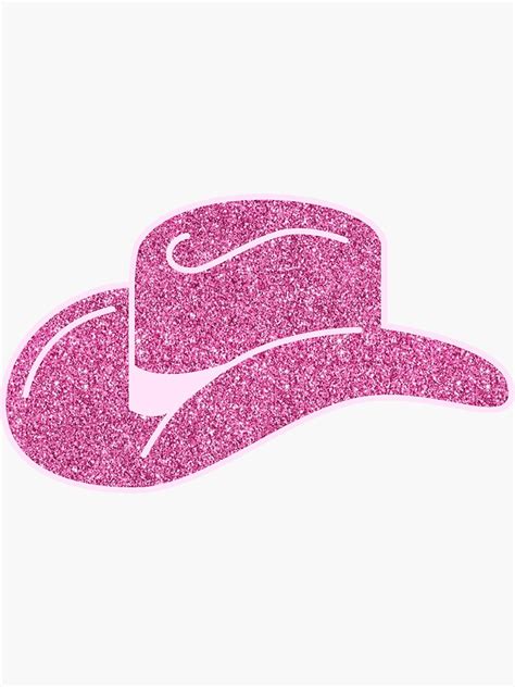 "Pink Glitter Cowboy Hat" Sticker for Sale by rowellkatie | Redbubble