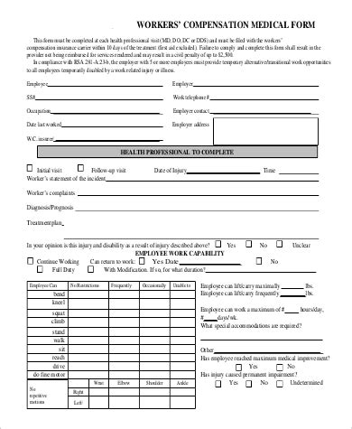 Workers Compensation Forms Printable