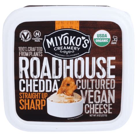 Miyokos Creamery Cheese, Cultured Vegan, Straight Up Sharp (8 oz ...