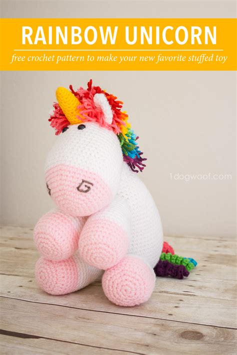 Rainbow Cuddles Crochet Unicorn Pattern - One Dog Woof