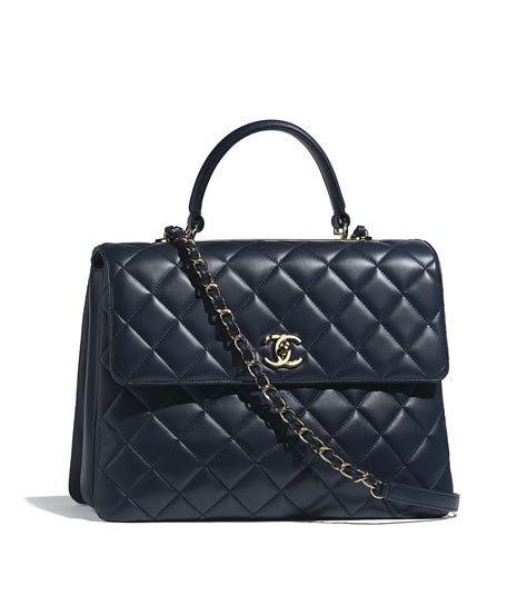 Lambskin & Gold-Tone Metal Black Small Flap Bag with Top Handle | CHANEL