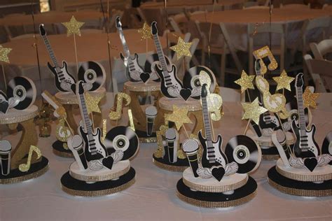 Rockstar Birthday Party Ideas | Photo 2 of 29 | Music party centerpieces, Rockstar birthday ...