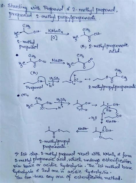 [Solved] Starting with propanol and 2-methyl-1-propanol, describe how you... | Course Hero