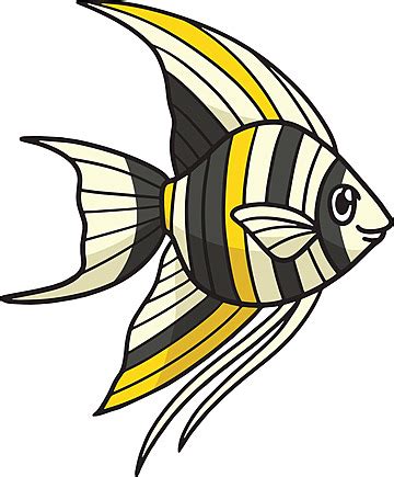 Angelfish Cartoon Colored Clipart Illustration Art Sea Underwater Vector, Art, Sea, Underwater ...