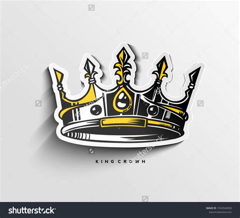 Hand Drawn Illustration Crown Sticker King Stock Vector (Royalty Free ...