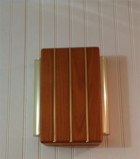 DH506 Wired Door Chime w/ Brass Tubes on Side w/ Oak Finish