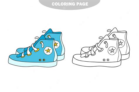 Premium Vector | Simple coloring page. running shoe to be colored, the ...