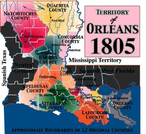 Houma Indians Map | 1805 Louisiana Counties Map | Louisiana history, New orleans history, Native ...