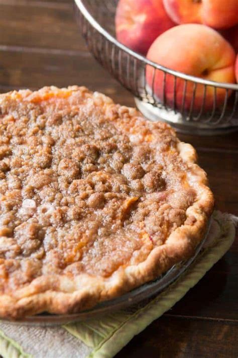 Sour Cream Peach Pie - Oh Sweet Basil | Recipe | Peach pie recipes, Peach pie, Desserts