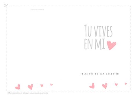 Tarjetas de San Valentín gratis para imprimir · recursocreativo.es