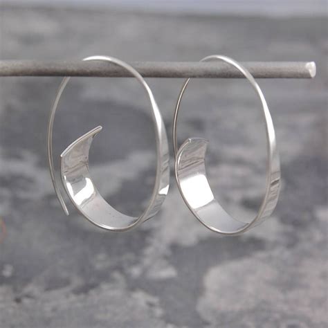 Curl Sterling Silver Ribbon Hoop Earrings | Silver jewelry handmade, Silver, Silver bracelet