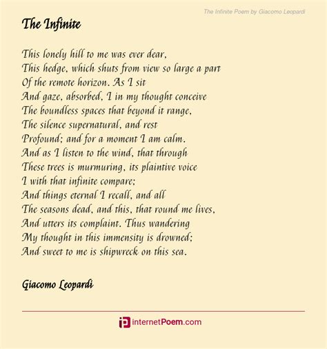 The Infinite Poem by Giacomo Leopardi