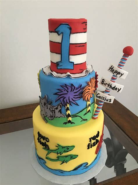 Dr. Seuss theme cake | Birthday cake, Themed cakes, Cake