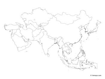 Asia Map Countries Outline