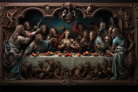 Premium AI Image | The Last Supper Frame A Glimpse into Ancient History and Divine Symbolism