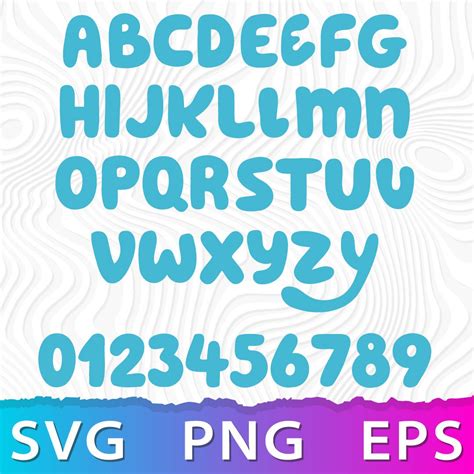 the font and numbers are painted in different colors, including pink, blue, green, purple
