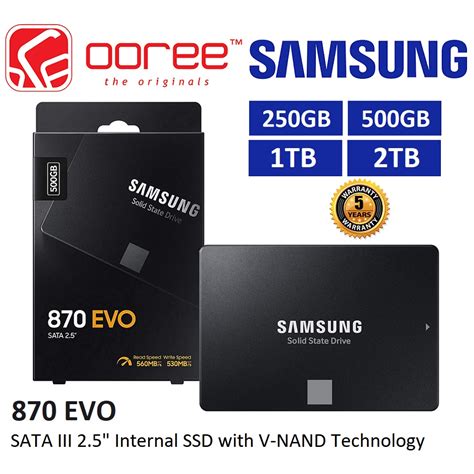 SAMSUNG 870 EVO 2.5" SATA III INTERNAL SSD WITH V-NAND 3BIT MLC SOLID ...