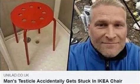 Man's Testicle Accidentally Gets Stuck In IKEA Chair - iFunny