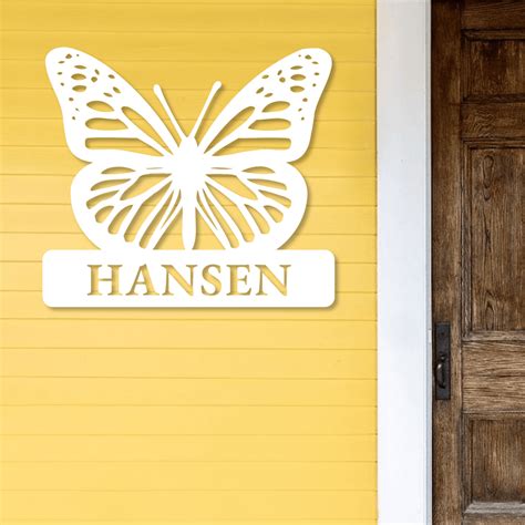 Custom Butterfly Sign | Personalized Metal Art | Home & Garden Decor | K&S Design Elements