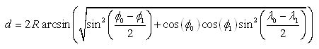 Great Circle Distance Calculation