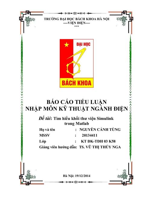 Mẫu Bìa Báo Cáo Đại Học Bách Khoa Hà Nội, Mẫu Đồ Án / Khóa Luận Tốt Nghiệp - Website WP